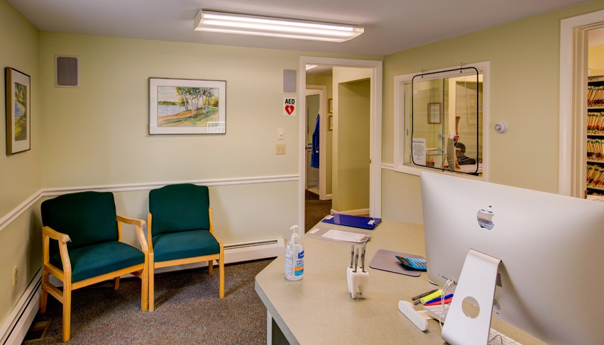 Reception area at Quiet Corner Dental