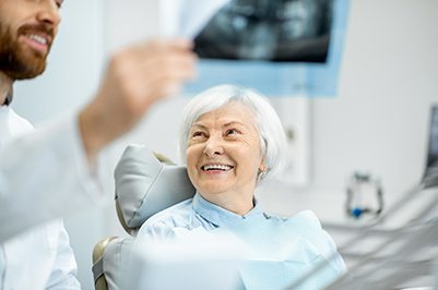 patient visiting dentist for checkup 